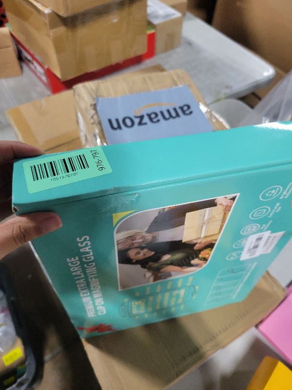 Photo 1 of 10X 30X Extra Large Magnifying Glass with Light and Clamp, Rectangle Hands Free Magnifier with 5 Color Modes, Adjustable LED Lighted Magnifying Desk Lamp for Reading Close Work Craft Painting (Black)