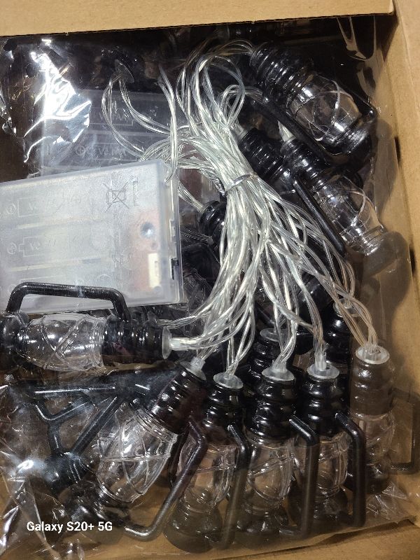 Photo 1 of 2 Set Lantern String Lights 9.8ft of 40 LED Lights Halloween Mini Lantern String Light Western Kerosene Light Rustic Vintage Christmas Decorative for Patio Home Garden Indoor Holiday Decoration(Black)
