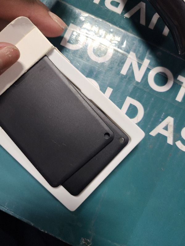 Photo 1 of 2 Pack Wallet Tracker Card [Apple MFi Certified] Air Tracker Tag (iOS only), IP68 0.06in Rechargeable Smart Card Work with Apple Find My, Keys Finder and Item Locator for Passport, Bags, Laptop, Black