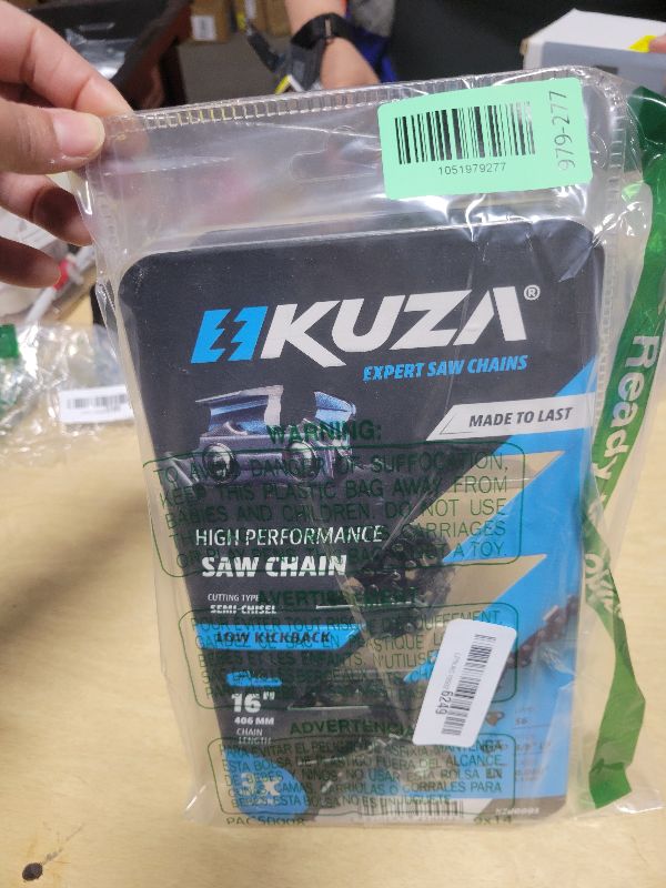 Photo 1 of 16 Inch Chainsaw Chain 3/8" LP Pitch, 050" Gauge, 56 Drive Links, fits Husqvarna, Greenworks, Craftsman, Poulan, Homelite, Makita, Jonsered, Echo, 91pj056x, 713-05276, 2904302 and more (3 Chains)