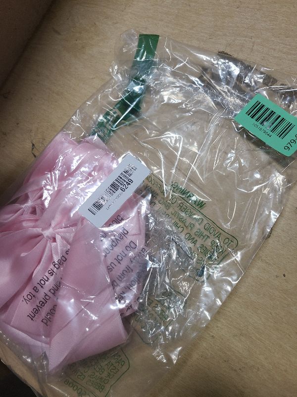 Photo 1 of 1-String Pink Bow Garland Banner, 8 Pre-Strung Double-Layer Ear Satin Ribbon Bows, Valentines Day Decor for Baby Shower Bridal, Birthday Wedding Party, Reusable Girls Coquette Room Wall Mantel Decor