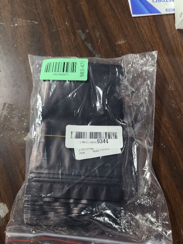 View 3 of 100 Pack Smell Proof Bags 4 x 6 Inch Resealable Mylar Bags Foil Pouch Flat Bag with Clear Window Black