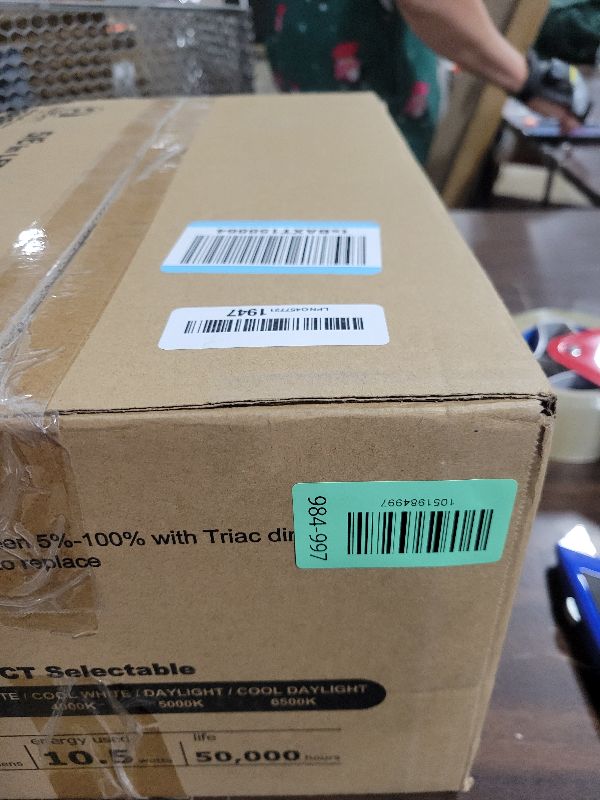 Photo 1 of 12 Pack 5/6 Inch 5CCT LED Recessed Downlight, Can Lights with Baffle Trim, Wet Rated, E26 Base, 10.5W=85W, CRI 90, Dimmable, Simple Retrofit Installation, Energy Star & ETL Listed