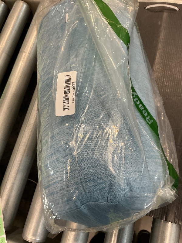 Photo 1 of 1 MIDDLE ONE Round Cylinder Bolster Pillow with Removable Cooling Cover, Tube Roll Cervical Pillow for Head, Neck, Back and Legs Support, 13"x 6", Blue