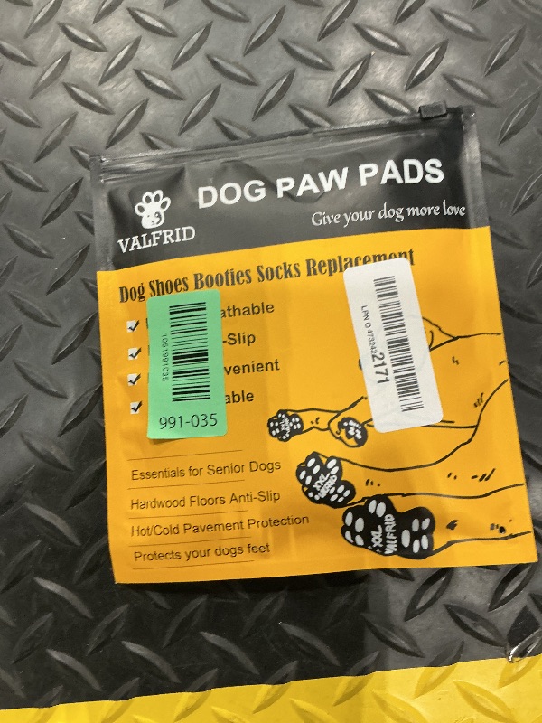 Photo 1 of ?VALFRID Dog Paw Protector Pads,15 Sets-60 Pads Anti-Slip Grips for Hardwood Floors,Best for Hot Pavement,Strong Self-Adhesive Traction Stickers for Senior Dog Essentials Black XL