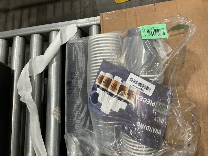 Photo 1 of 100 Pack - 12 oz Disposable Coffee Cups To Go with Lids Sleeves and Straws 100% Biodegradable & Compostable Pla Eco Friendly Paper Coffee Cups for Tea Coffee Hot Chocolate