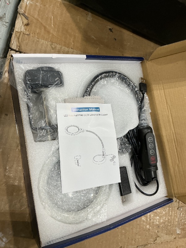 Photo 1 of 10X Magnifying Glass with Light and Stand, LED 5 Color Modes, Brightness Stepless Dimming Lighted Magnifier Hands Free with Flexible Goose-neck Desk Clamp Lamp for Close Works, Crafts, Hobby, Painting