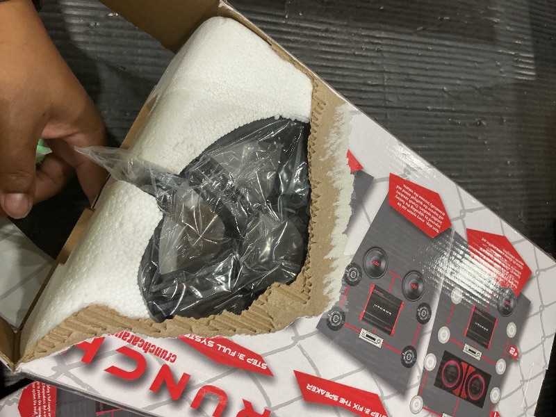 Photo 1 of **FOR PARTS**Crunch 2 Pair 6.5 Inch Car Audio Speakers, 300 Watt MAX 3 Way Full Range Speaker Set with 1 Inch Tweeter & Spade Terminal Connectors, CS-653