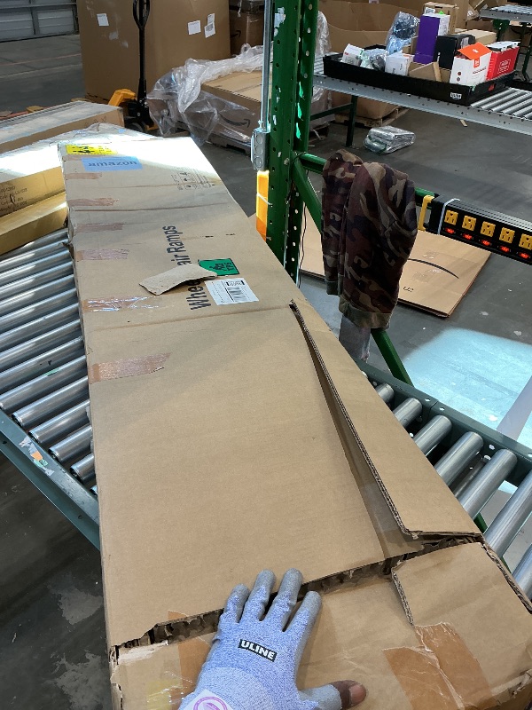 Photo 1 of **MINOR DAMAGE/check clerk comments**
TaiH Leo 12 Feet Wheelchair Ramp, Non-Slip Aluminum Folded Handicap Ramp with Support Legs, Safer Detachable Door Threshold Wheelchair Ramps for Home Steps, Commercial Wheel Chair Ramp for Doorways