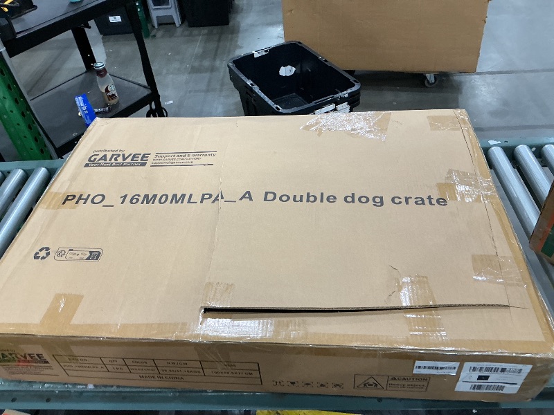 View 3 of **Missing parts** 
GAOMON Dog Crate Furniture for 2 Dogs, 82'' Large Dog Kennel Indoor with 4 Storage Drawers and 4 Shelves, Double Dog Crate TV Stand for Medium and Large Dogs, Natural