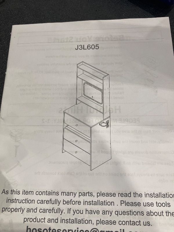 Photo 1 of *USED*
White Vanity Drawer with Shelves and Outlet