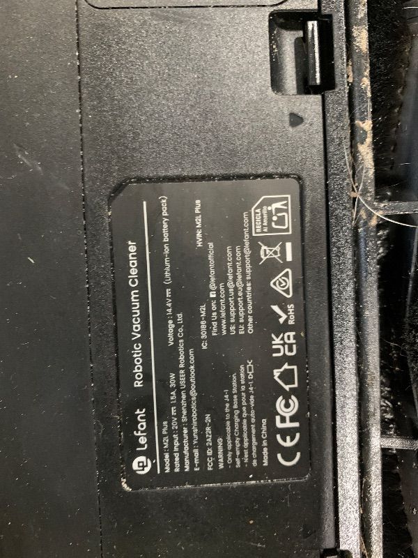 Photo 1 of ***HEAVILY USED, SELLING FOR PARTS AS IS, FINAL SALE***Lefant LiDAR Robot Vacuum and Mop, 75-Day Self-Emptying, 6000Pa Strong Suction, Customized Cleaning, Multi-Floor Mapping, 130 Min Runtime, 2.4G/5G WiFi/Alexa/APP/iWatch, M2L Plus***HEAVILY USED, SELLI