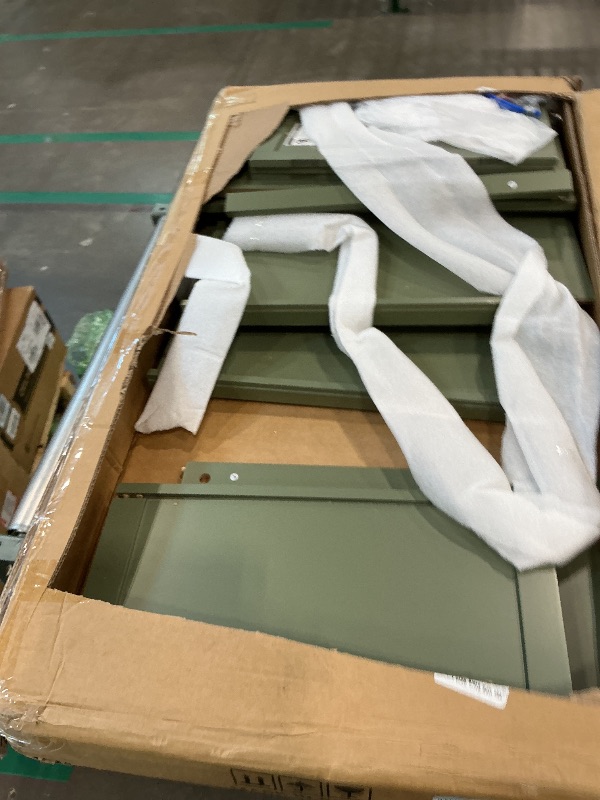 Photo 1 of **MAJOR DAMAGE**
VASAGLE Floor Storage Cabinet, Freestanding Storage Unit with 4 Doors, Adjustable Shelves, 11.8 x 23.6 x 43.3 Inches, for Entryway, Bathroom, Forest Green UBBC552C01