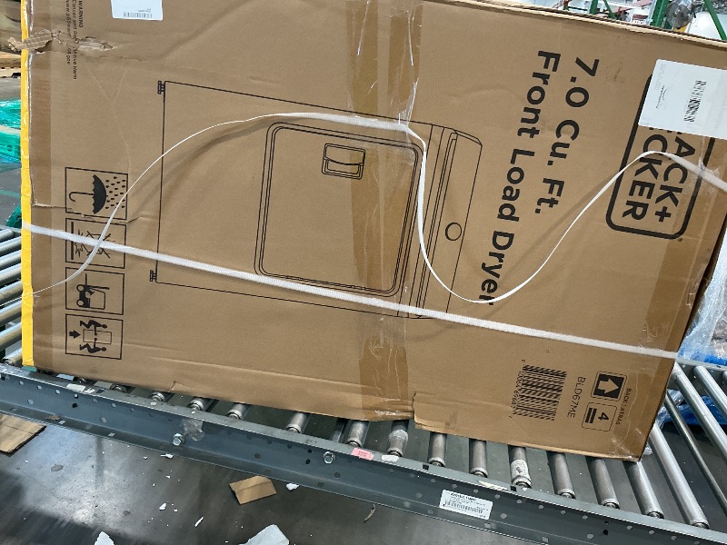 Photo 1 of *MISSING PARTS - See Clerk Notes*
BLACK+DECKER 7.0 Cu. Ft. Front Load Dryer, Electric Clothes Dryer with LED Display and Dial Control, 5 Sensor and Manual Dry Selections, 240V, Requires Professional Installation, BLD67ME, White