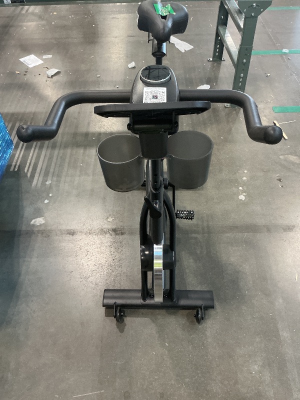 Photo 1 of **MAJOR DAMAGE**
Merach Exercise Bike, Brake Pad/Magnetic Stationary Bike with Exclusive App, Low Noise Indoor Cycling Bike with 270LBS Weight Capacity, Dumbbell Rack and Fitness Courses for Weight Loss