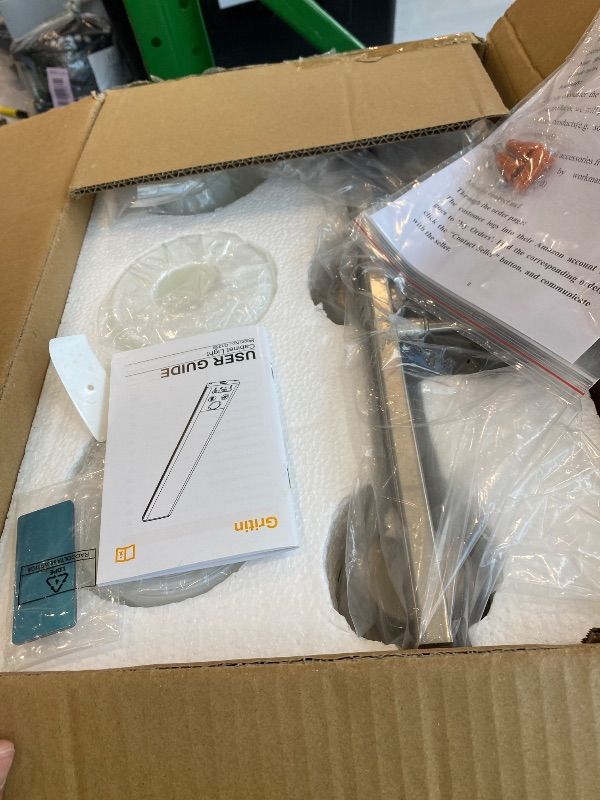 Photo 1 of *MISSING PARTS - See Clerk Notes*
DIKAIDA 3-Light Bathroom Light Fixtures, Nickel Vanity Light, Modern Bathroom Wall Lights Over Mirror, Farmhouse Wall Sconces Lighting for Bedroom Living Room