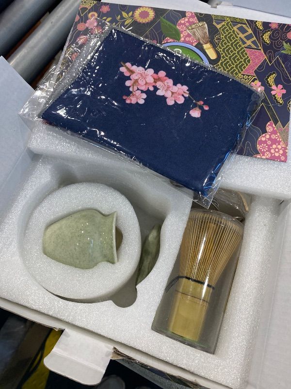 Photo 1 of *MISSING PARTS - See Clerk Notes*
Buucup Matcha Whisk Set, Ceramic Matcha Kit Set Includes Matcha Bowl, Matcha Whisk and Holder, Bamboo Scoop, Scoop Rest, Sifter and Tea Towel - 7 Pcs Matcha Kit for Matcha Lovers (Mottled Green)