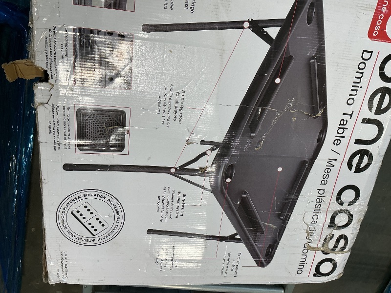 Photo 1 of **MAJOR DAMAGE**
Bene Casa Black Domino Table, Premium Domino and Game Table/Professional-Grade Gaming Table, 38”x38” Table. Mesa de Domino Professional, Color Negro.
