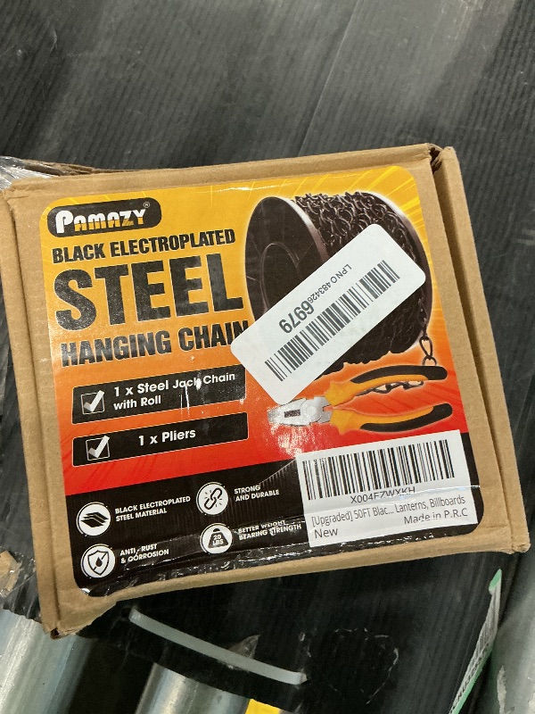 Photo 1 of [Upgraded] 50FT Black Electroplated Steel Hanging Chain Roll, Pliers Included, 20LBS Load Capacity, Durable, Rust-Resistant, Adjustable Length for Hanging Bird Feeders, Planters, Lanterns, Billboards