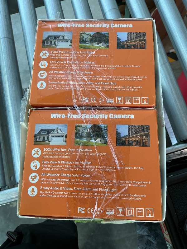 Photo 1 of *MISSING PARTS - See Clerk Notes*
Solar Power Wireless 4MP Security Camera System, 4CH Full HD CCTV Home WiFi Solar Energy Surveillance Camera Kit with Two-Way Audio, Color Night Vision, with 1T Hard Disk