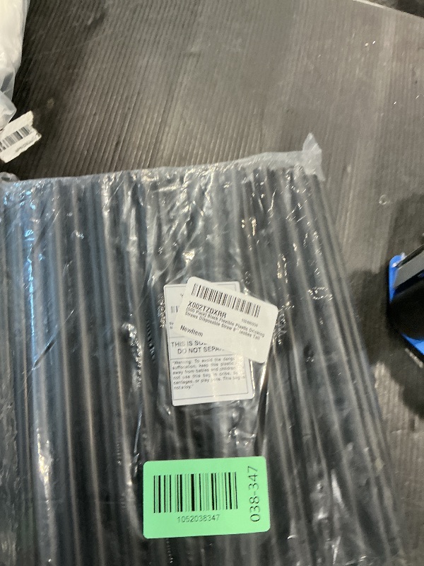Photo 1 of [500 Pack] Black Flexible Plastic Drinking Straws Disposable Straw 8'' inches Tall