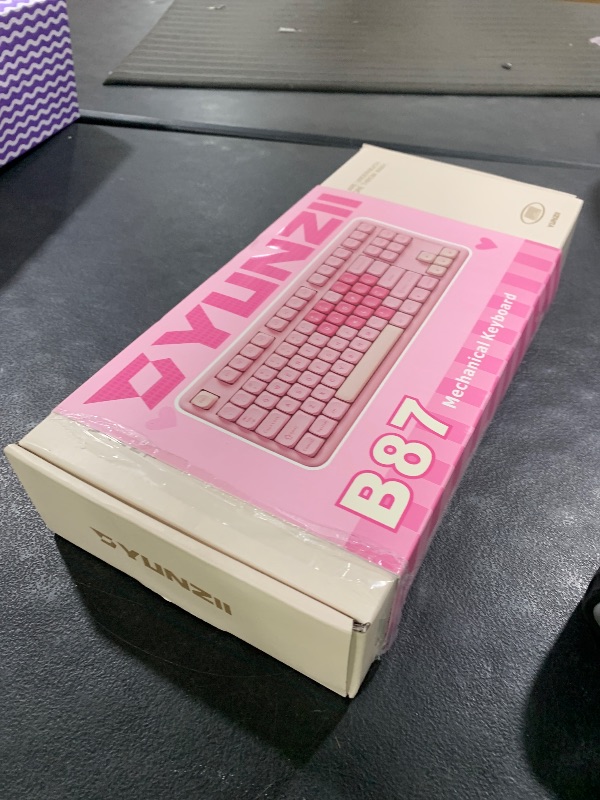 Photo 1 of YUNZII B87 Wireless Mechanical Keyboard,QMK/VIA Programmable,TKL Layout 87 Keys,BT/2.4G/USB-C,Hot Swap Gasket Mount RGB Backlit Gaming with Wrist Rest for Win/Mac (Pink, Milk V2)