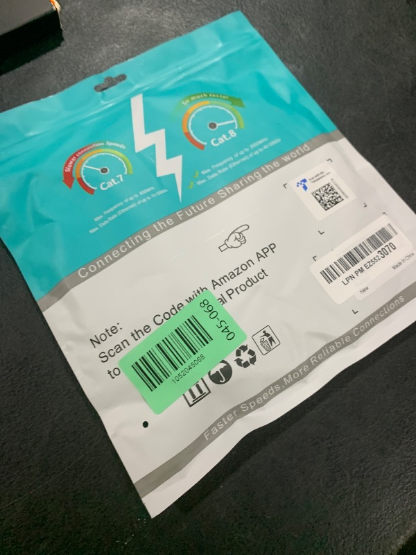 Photo 1 of Cat 8 Ethernet Cable, 1.5Ft 3Ft 6Ft 10Ft 15Ft 20Ft 30Ft 40Ft 50Ft 60Ft 100Ft Heavy Duty High Speed Internet Network Cable, Professional LAN Cable Shielded in Wall, Indoor&Outdoor