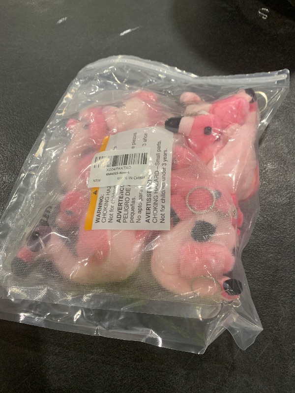 Photo 1 of Skylety 8 Pieces Plush Flamingo Party Favors Small Flamingo 6 Inch Stuffed Animal Toy Ornaments Keychain for Christmas Birthday Party Supplies