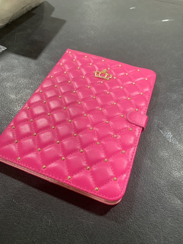 Photo 1 of AmazFCCY Case for iPad (A16) 11th Gen 11-inch 2025/10th Gen 10.9-inch 2022, Cute Bling Girly Crown Rhinestones Diamond PU Leather Smart Auto Sleep/Wake Stand Folio Case for Apple iPad 11 10 (Rose Red)