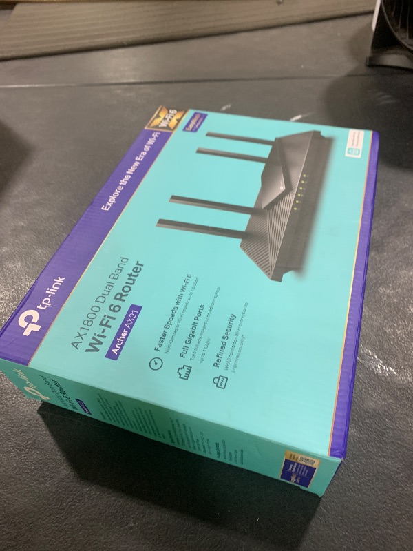 Photo 1 of TP-Link AX1800 WiFi 6 Router V4 (Archer AX21) – Dual Band Wireless Internet, Gigabit, Easy Mesh, Works with Alexa - A Certified for Humans Device, Free Expert Support
