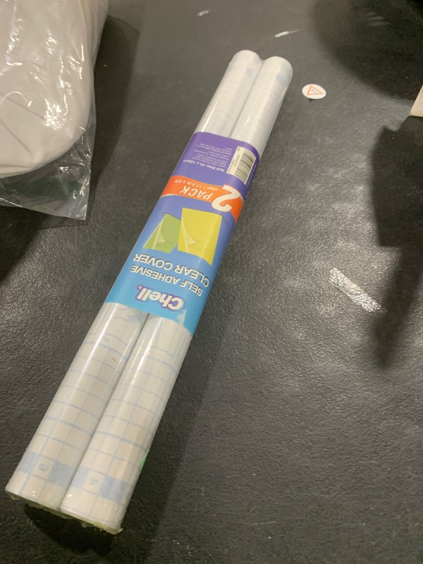 Photo 1 of Chell 2 Pack Clear Contact Paper Roll for Books, 17.5in x 5ft Clear Self Adhesive Book Cover Paper Protector