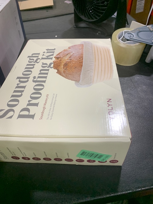 Photo 1 of Sourdough Bread Baking Supplies with 2 Banneton Bread Proofing Basket Sizes - 16 Piece Sourdough Starter Kit Including Dough Whisk, Scraper, Lame, Apron for Artisan Bread Making