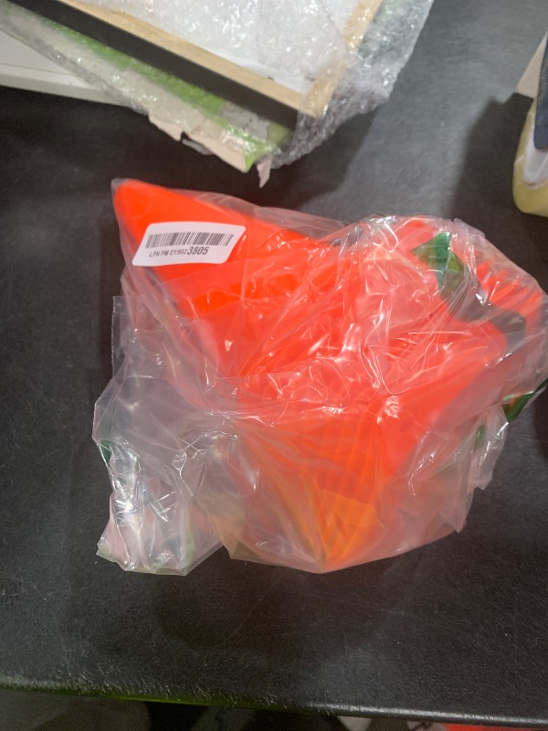 Photo 1 of YOELVN Race Car Birthday Party Decorations - 7inch Orange Race Cones(Holes on Top) with Checkered Flags,12 Traffic Cones, 24 Racing Black and White Flags,Racecar Theme Two Fast Centerpieces Supplies(36PCS)
