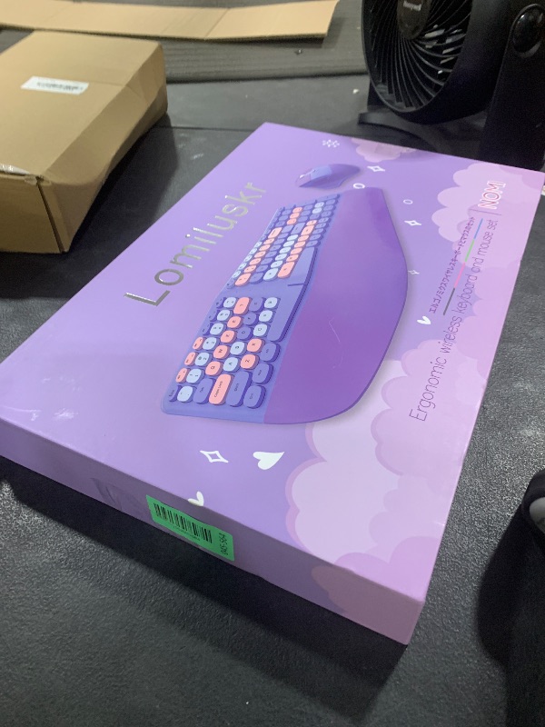 Photo 1 of Wireless Ergonomic Keyboard and Mouse Combo with PU Wrist Rest, Carpal Tunnel Keyboard, 2.4G Colorful Split Ergo Keyboard, Comfortable Natural Typing, Compatible with PC/Laptop (Purple)