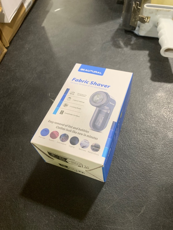 Photo 1 of BEAUTURAL Fabric Shaver and Lint Remover, Sweater Defuzzer with 2-Speeds, 2 Replaceable Stainless Steel Blades, Battery Operated, Remove Clothes Fuzz, Lint Balls, Pills, Bobbles Gray