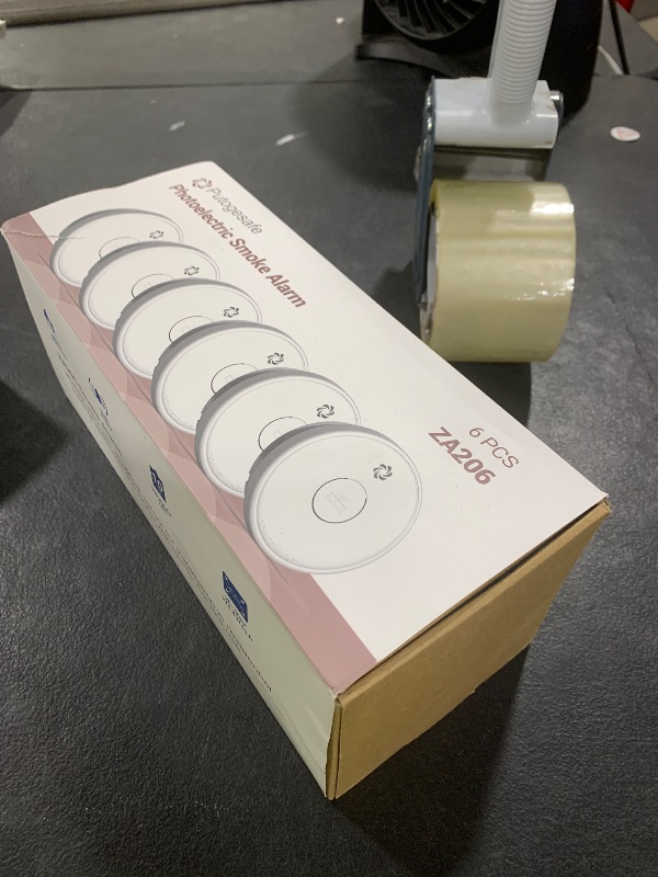 Photo 1 of Fire Alarms Smoke Detectors, Smoke Alarm Battery Operated,Fire Alarm with Test Button & Low Battery Signal, Photoelectric Technology Fire Detectors for Bedroom and Home (6-Pack)