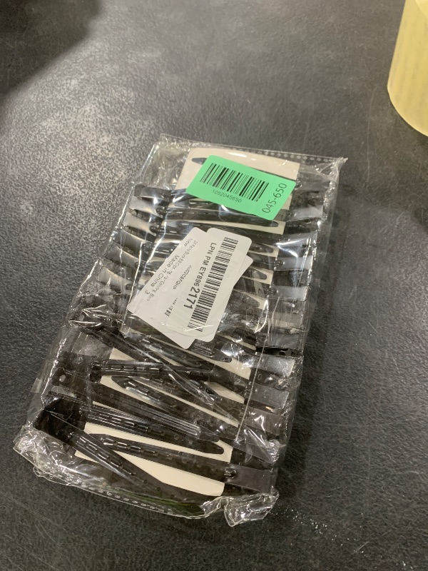 Photo 1 of 24 Packs Duck Bill Clips, Bantoye 3.35 Inches Rustproof Metal Alligator Curl Clips with Holes for Hair Styling, Hair Coloring, Black