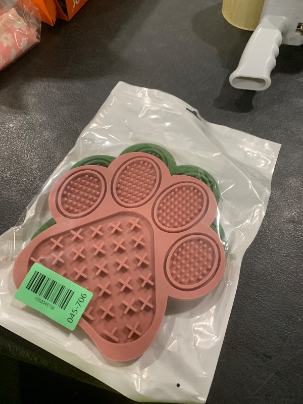 Photo 1 of 2-Pack Premium Lick Mats for Dogs & Cats | Slow Feeder mat with Suction Cups | Bathing, Grooming & Nail Trimming Aid | Food-Grade Non-Toxic Silicone (Pink & Green)