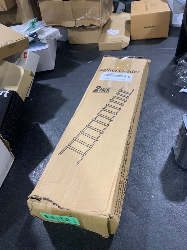 Photo 1 of GHB Pro Agility Ladder 2 Pack Agility Training Ladder Speed 12 Rung 20ft with Carrying Bag (Green)