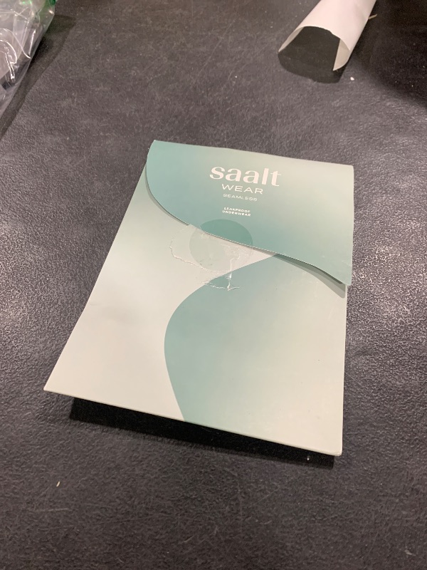 Photo 1 of saalt Seamless Thong Period Underwear - Light Absorbency - Comfortable, Thin, Keeps You Dry from All Leaks (Medium, Volcanic Black)