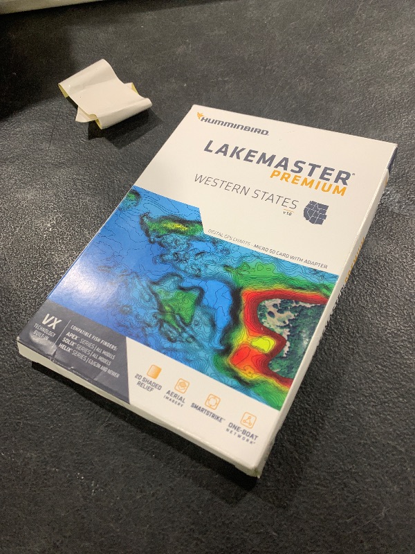 Photo 1 of Humminbird LakeMaster Premium Western States V1 Map SD Card for Fish Finders