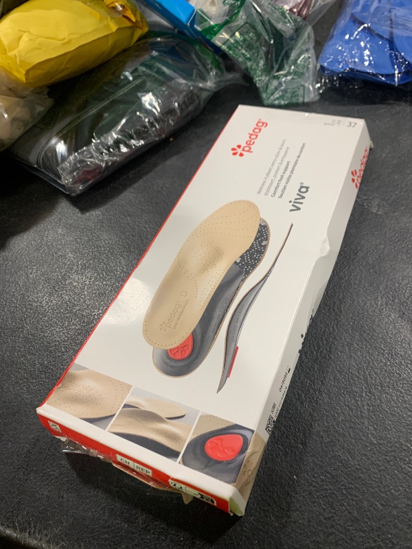 Photo 1 of Pedag Viva | Leather Arch Support Inserts | Handmade in Germany | Plantar Fasciitis Relief | Heel Cushion | Activated Charcoal Odor Control | Metatarsal Support Pad | Tan | Women US 7/ EU 37