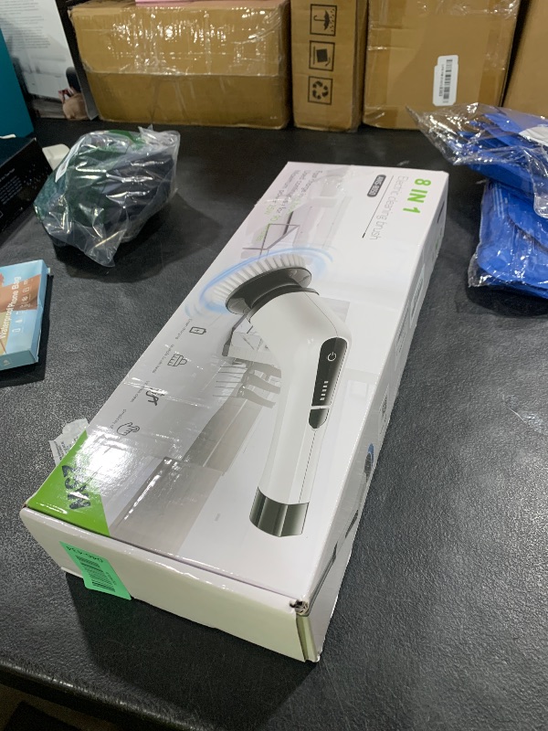 Photo 1 of Bomves Electric Spin Scrubber, Cordless Cleaning Brush Scrubber for Home, 8 Replaceable Brush Heads-90Mins Work Time, 3 Adjustable Size, 2 Speeds for Bathroom Shower Bathtub Glass Car