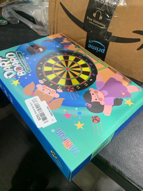 Photo 1 of Large Dart Board for Kids with Stand, Double Sided Kids Dart Board with 12 Sticky Balls and Darts,Family Party Party Supplies for Kids, Gift for Boys Toddlers 3 4 5 6 7+ Year Old Birthday Christmas