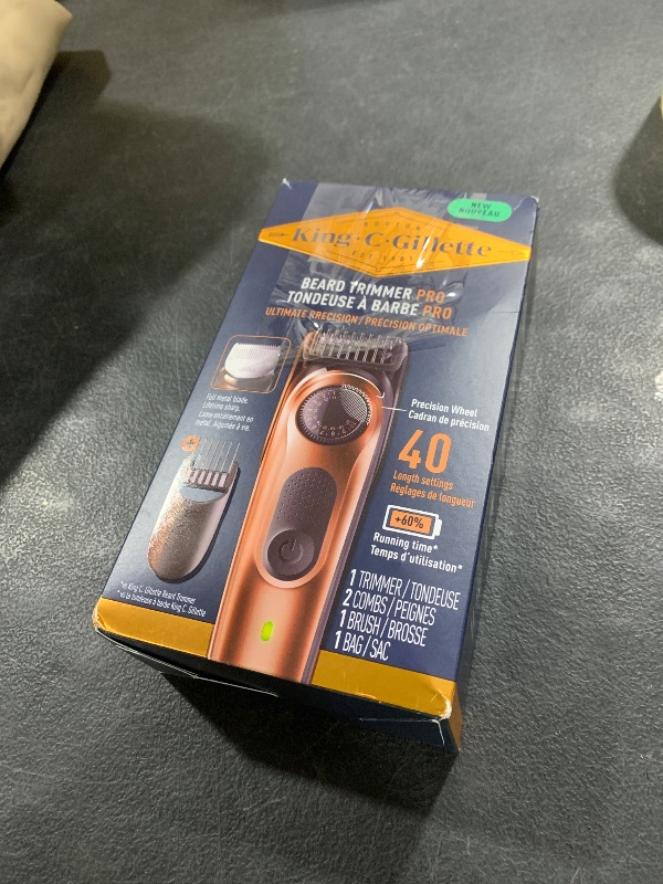 Photo 1 of King C. Gillette Beard Trimmer PRO with 40 beard length settings in precise 0.5mm steps, cordless design & 1 trimmer, 1 brush, 2 combs, 1 charger and 1 T-blade