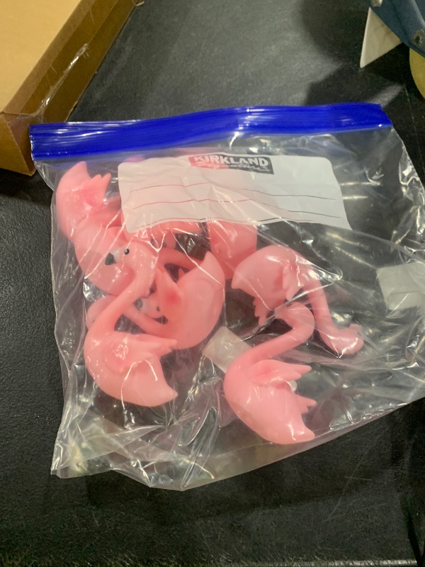 Photo 1 of Pink Flamingo Rubber Duckies, 12PCS Bulk Flamingo Bath Toys for Kids Small Flamingo Rubber Duck Cake Decorations, Classroom Prizes