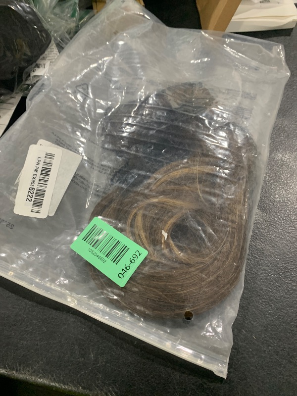 Photo 1 of REECHO Clip in Hair Extensions - 14" Short Beach Wavy Hairpieces with Invisible Lace Weft - Natural Soft, Chocolate Brown with Highlights