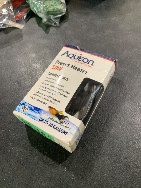 Photo 1 of Aqueon Preset Aquarium Heater Black, 50 Watts