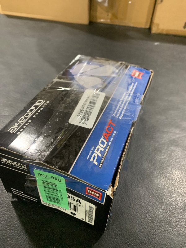 Photo 1 of Akebono Brakes - Brake Pad Set - Superior initial effectiveness with no required break-in period, 1 Year limit warranty (AC1005A), grey (ACT1005A)