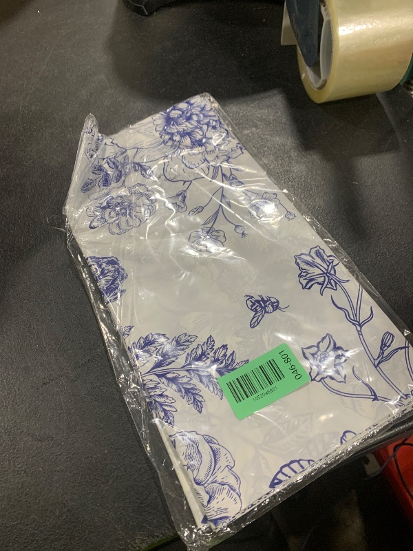 Photo 1 of Tiamon 3 Pcs Blue Floral Plastic Tablecloth 54 x 108 Inch Vintage Rectangle Table Cover Disposable Blue Flower Tablecloth Navy and White Porcelain Table Decor for Wedding Shower Birthday Party1052046802
